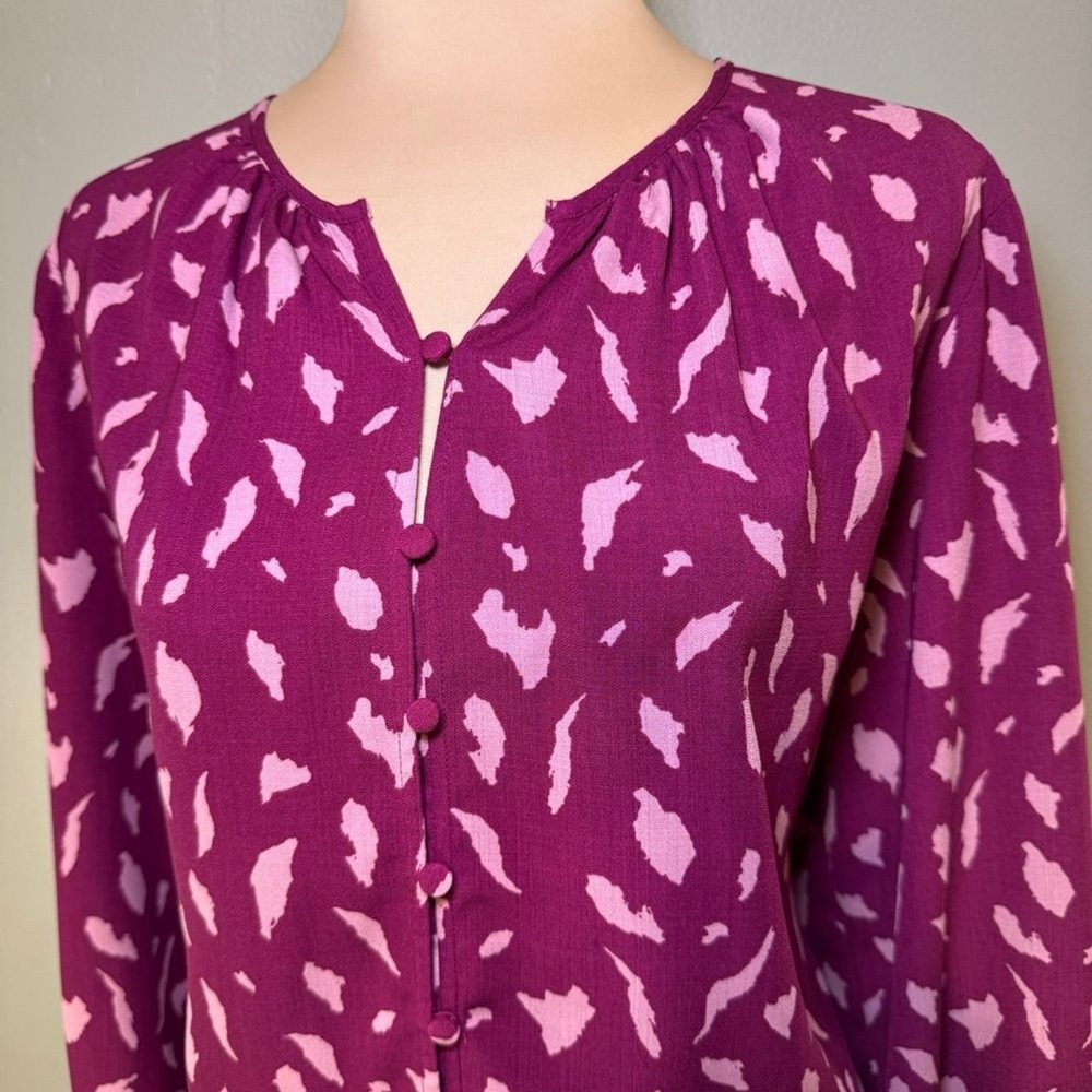 Nine West Purple And Pink Button Up Blouse Top‎ Shirt NWOT XL - Picture 3 of 7